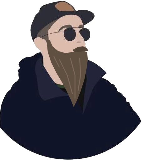 Kiefer's illustrated portrait with a long Movember beard